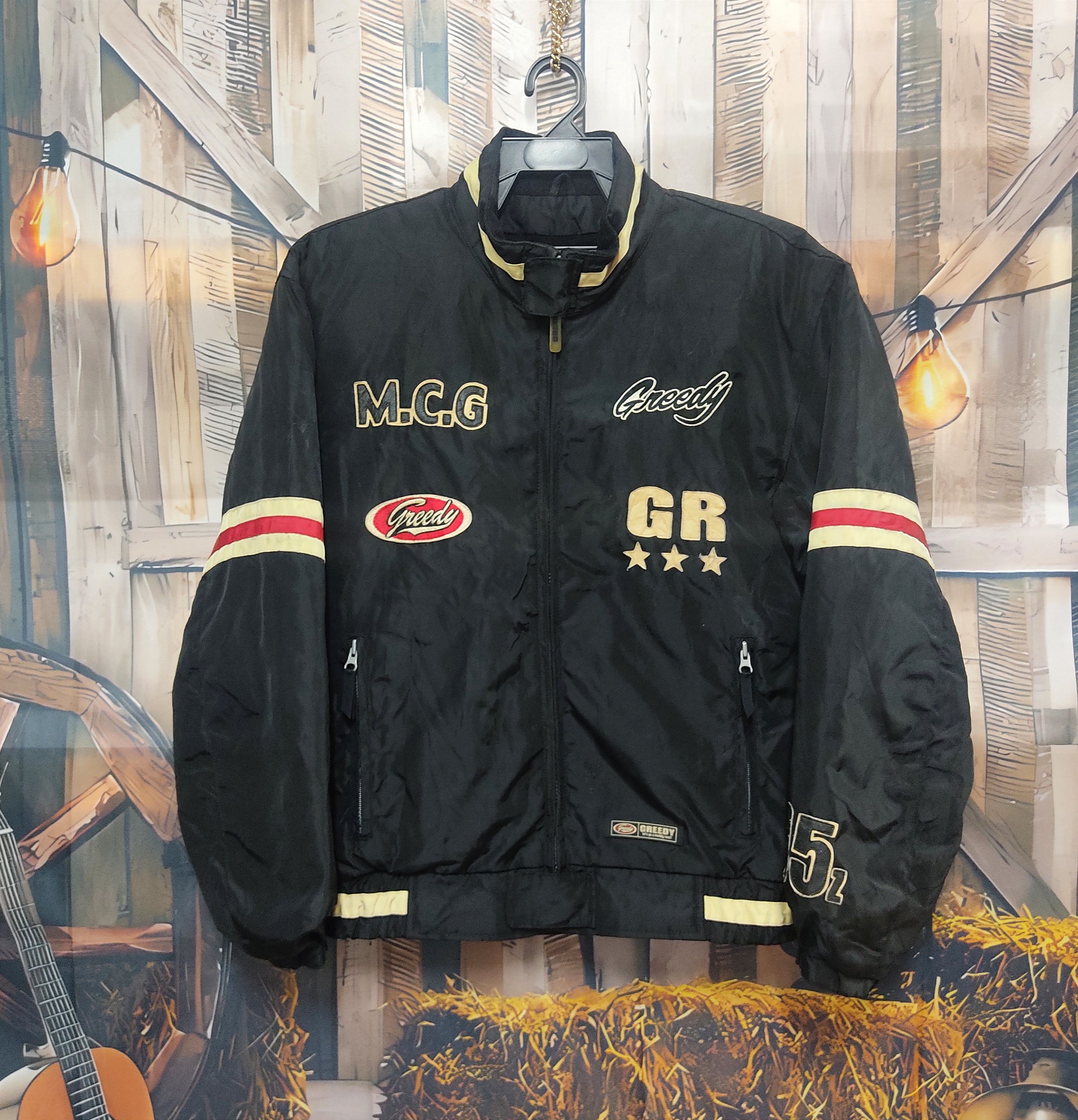 image of Gear For Sports x Racing Greedy 45 Z Racing Biker Jacket in Black, Men's (Size Medium)