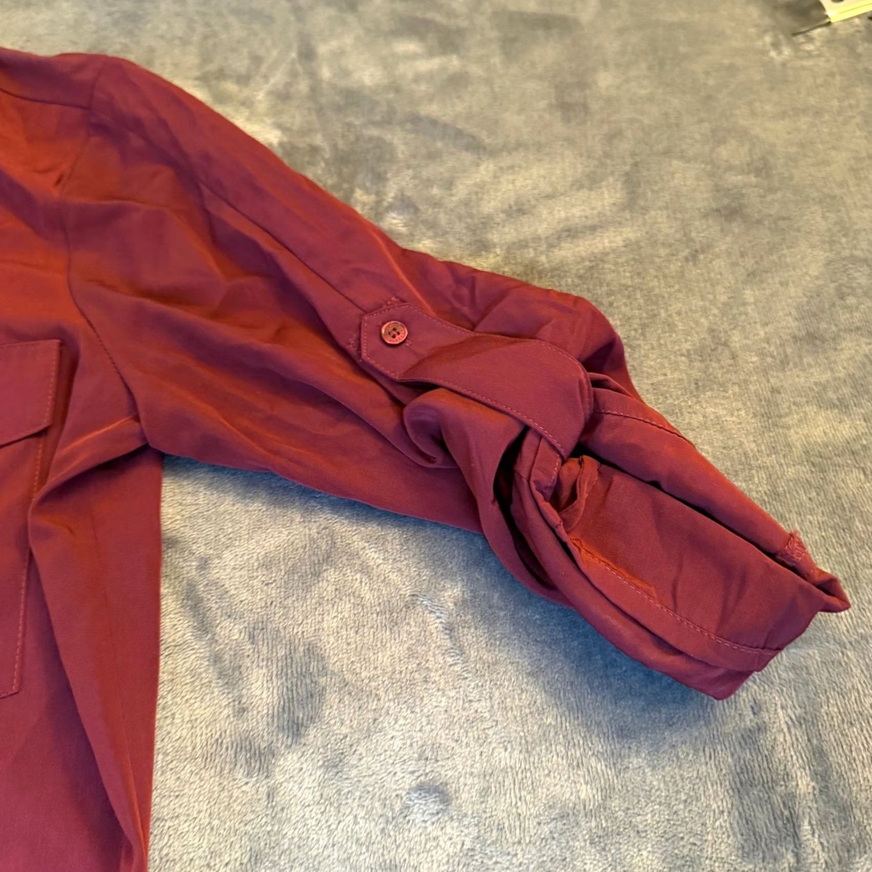 Express VINTAGE Express Burgundy Utility Style Button Front Dress Women's XS Long Sleeve Belted Size XS / US 0-2 / IT 36-38 - 5 Thumbnail