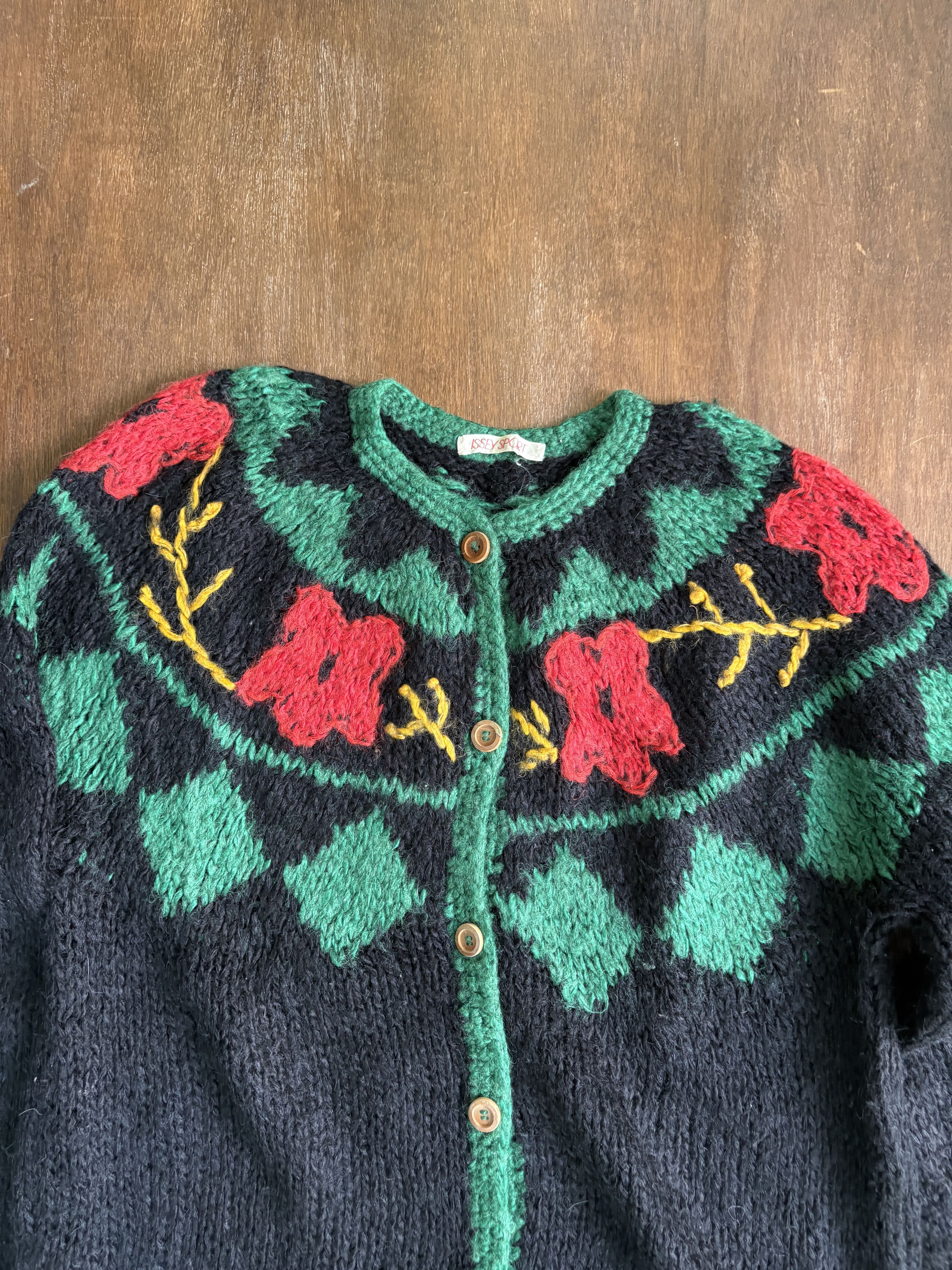 Issey Miyake ISSEY MIYAKE 80's Flower Knitted Cardigan Size US S / EU 44-46 / 1 - 7 Thumbnail