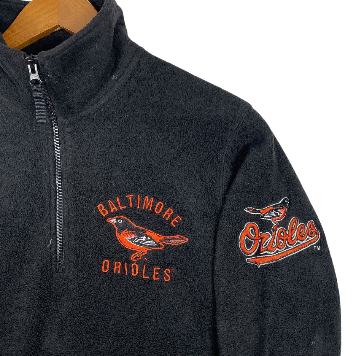 MLB × Vintage Vintage Baltimore Orioles Fleece Half Zip Pulover Sweatshirt Size US L / EU 52-54 / 3 - 3 Thumbnail