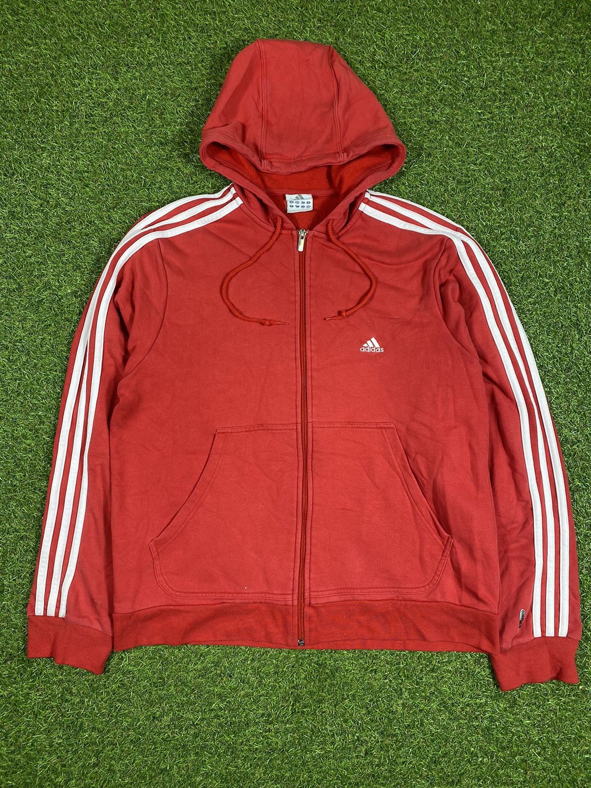 Adidas Vintage Y2K Adidas zip up hoodie Sun faded streetwear size L Size US L / EU 52-54 / 3 - 2 Thumbnail