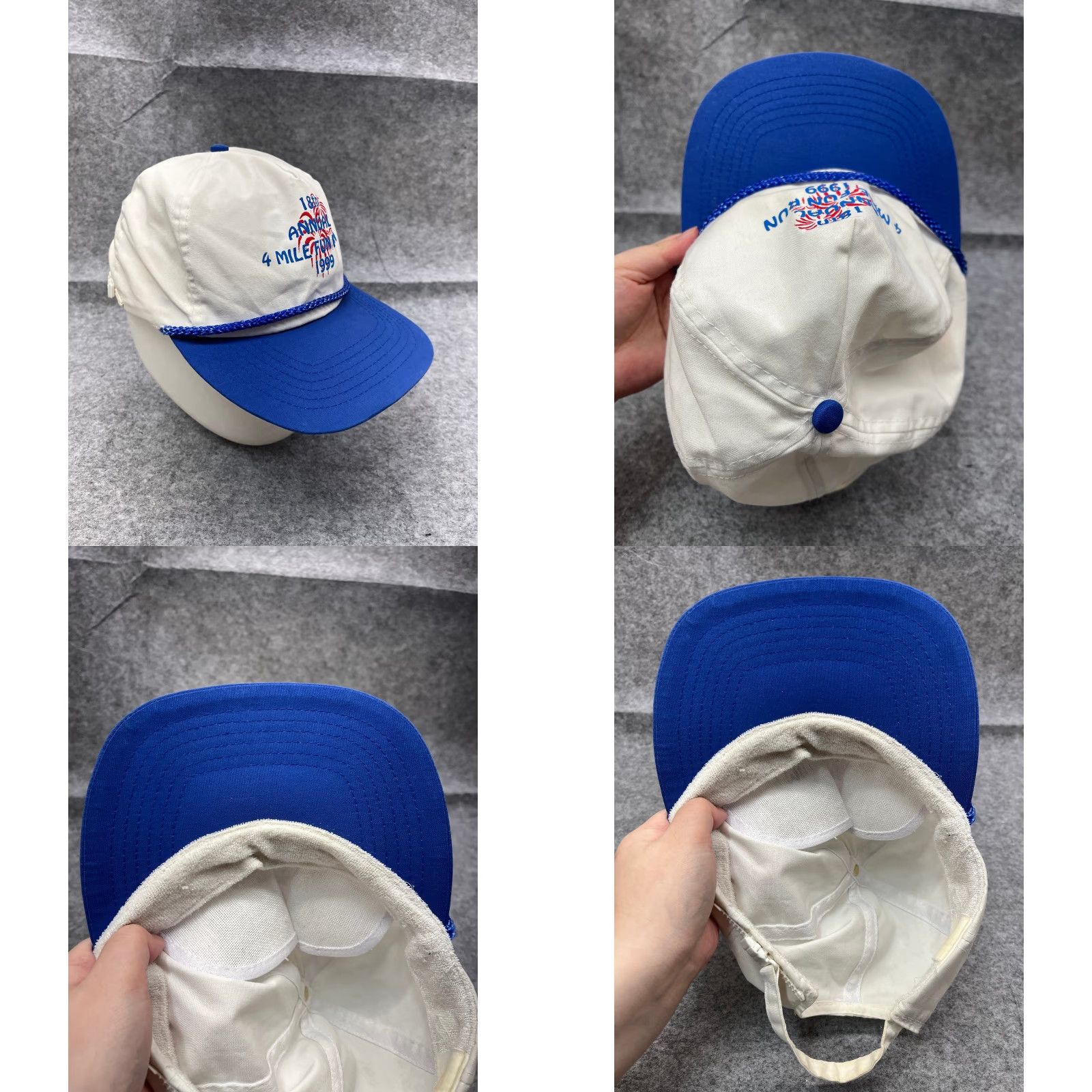 Vintage VINTAGE 18th Annual 4 Mile Fun Run 1999 Hat Cap Strap Back Adult OS Blue Cotton Nike Shirt Hoodie... Size ONE SIZE - 8 Thumbnail