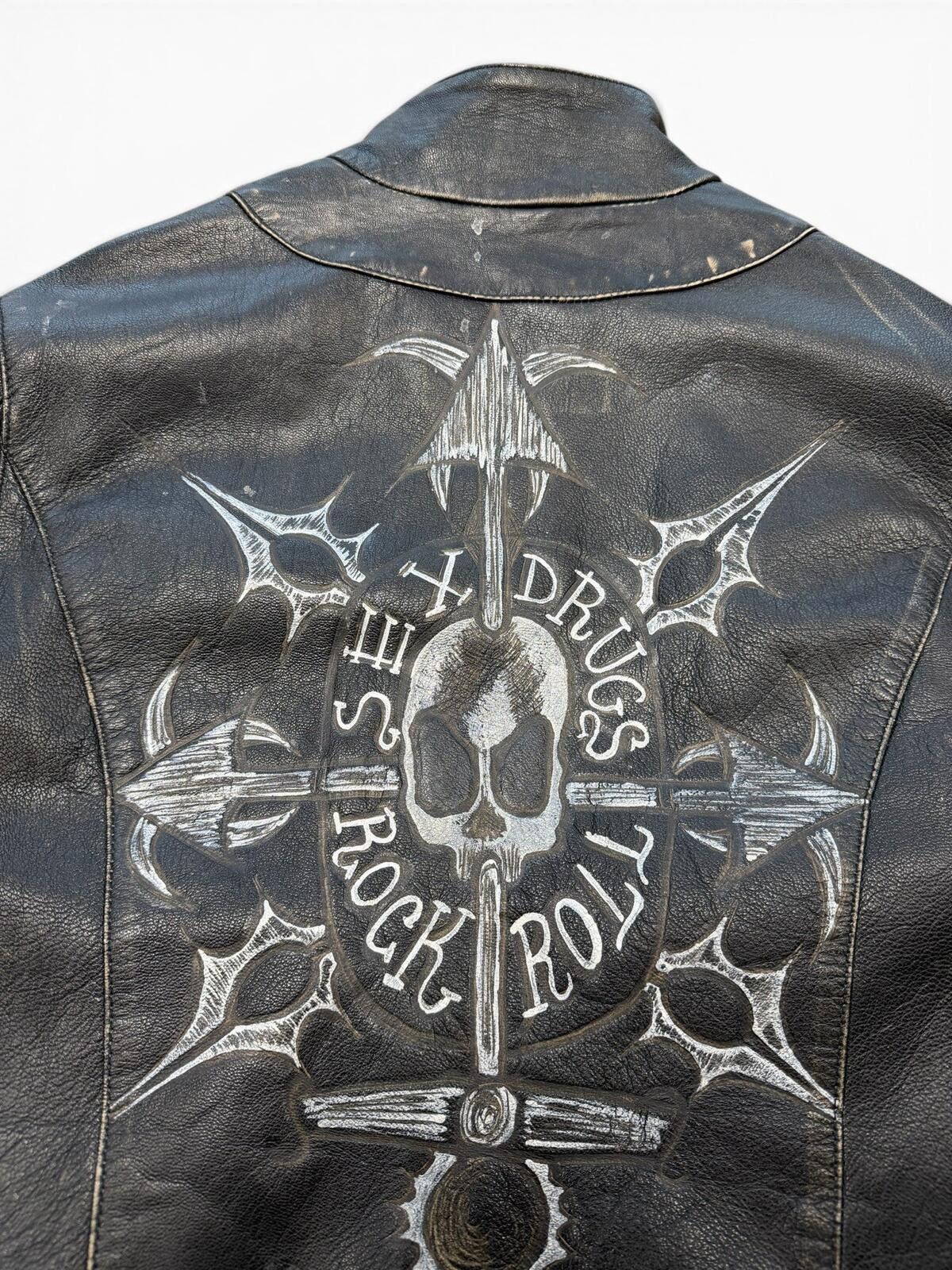 Other Black Rain Sex Drugs Rock & Roll Leather Jacket Size Large Size L / US 10 / IT 46 - 3 Thumbnail
