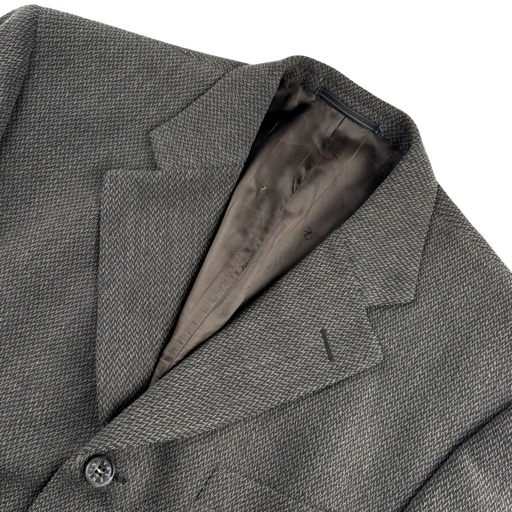Valentino VTG Valentino Blazer Jacket Brown Wool/Polyester 4-Button Double-Vented Single-Breasted 40R Mens Vintage Clothing Size 40R - 2 Thumbnail