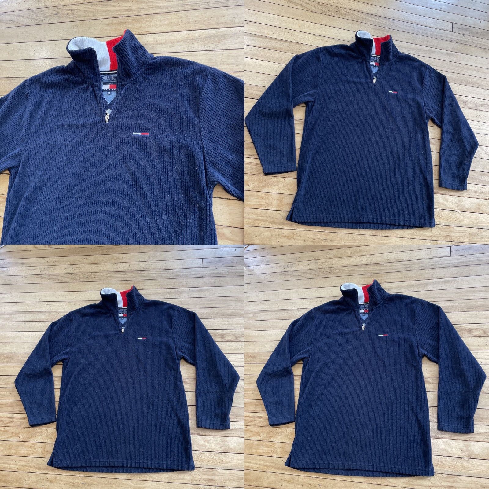 Vintage VINTAGE Tommy Jeans Fleece Sweater Men M Blue 90s Y2k 1/4 Zip Pendant Turtleneck Size US M / EU 48-50 / 2 - 11 Thumbnail
