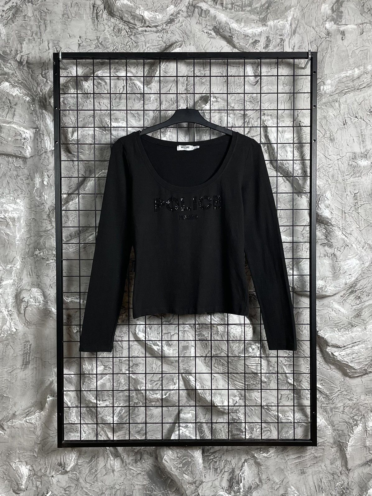 Moschino Moschino Rare Y2K Glamour Shiny Police Rhinestones Logo Top Size XL / US 12-14 / IT 48-50 - 1 Thumbnail