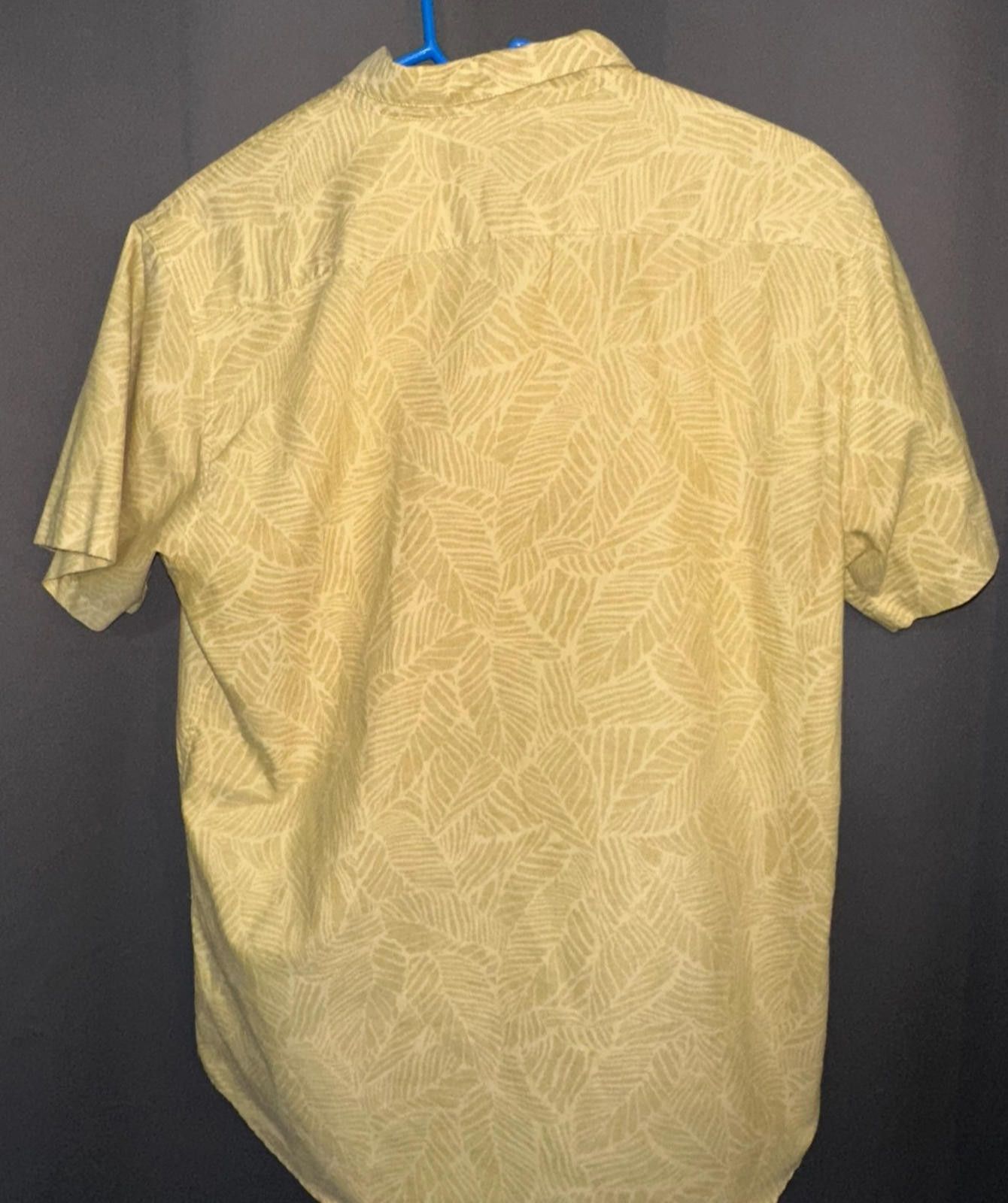 RVCA RVCA Button-Up | Size Large Light Yellow Leaf Shirt Slim Fit Size US L / EU 52-54 / 3 - 6 Thumbnail