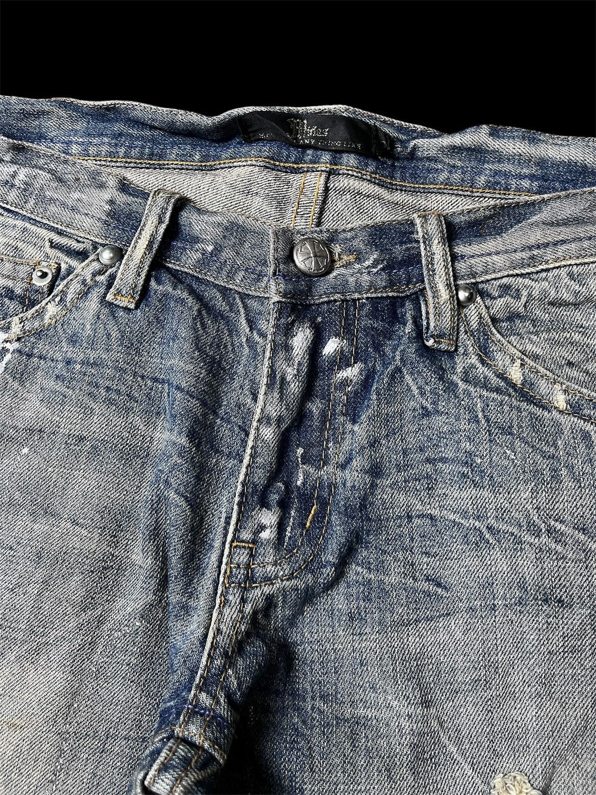 Japanese Brand Midas Distressed Super Flare Jeans Size US 30 / EU 46 - 5 Thumbnail