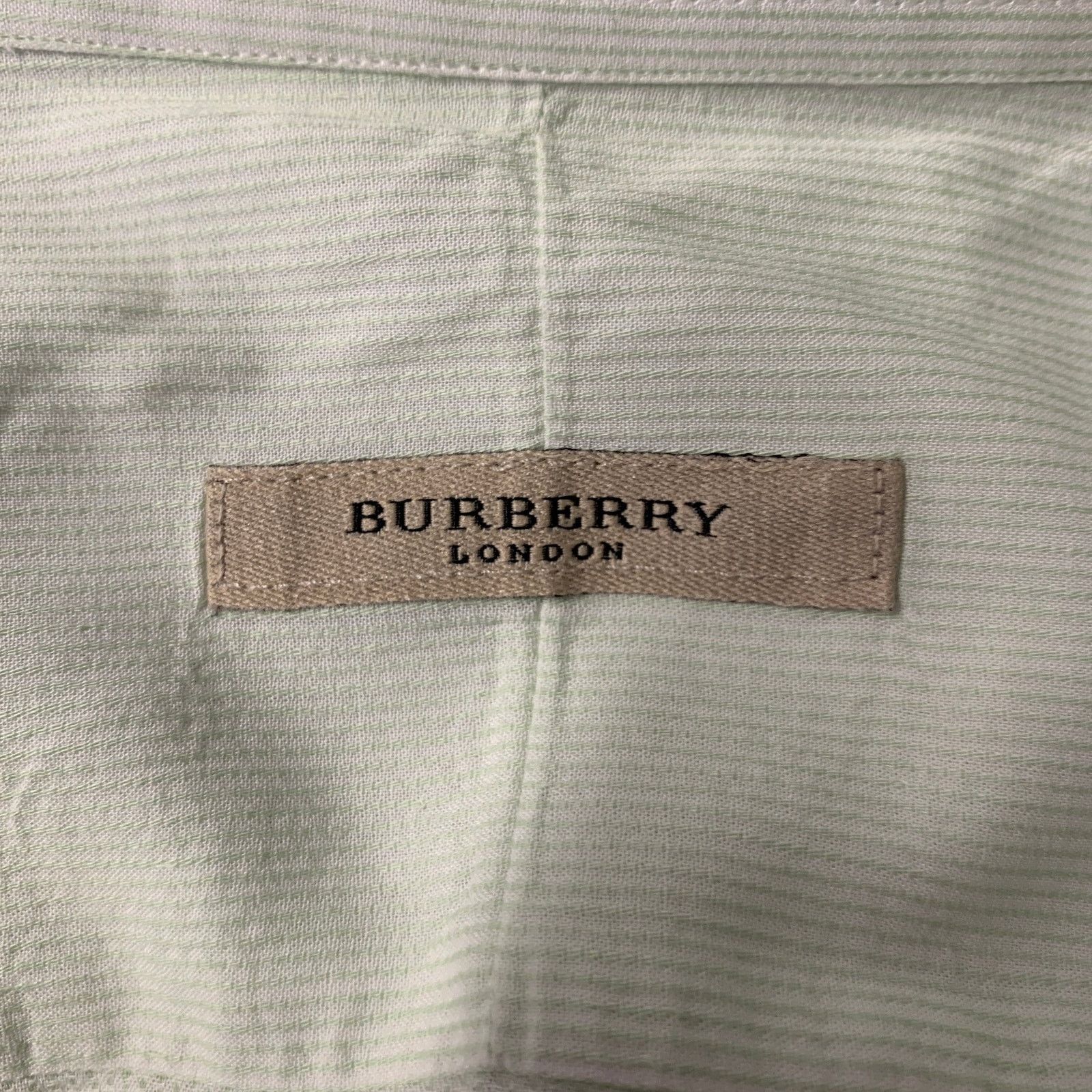 Burberry BURBERRY XL Green Mint Stripe Cotton Pointed Collar Shirt Size US XL / EU 56 / 4 - 5 Thumbnail