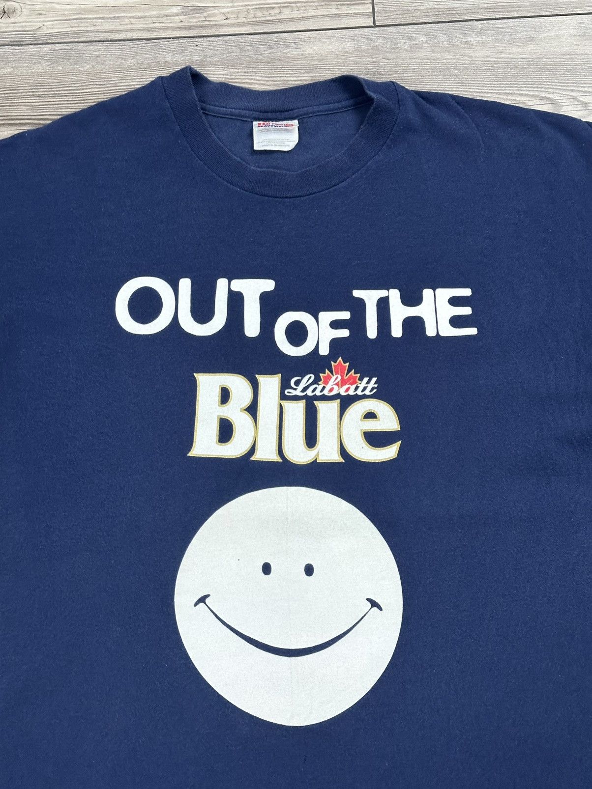 Hanes Vintage Y2K Labatt Blue Smile Beer T Shirt Size US XL / EU 56 / 4 - 2 Thumbnail