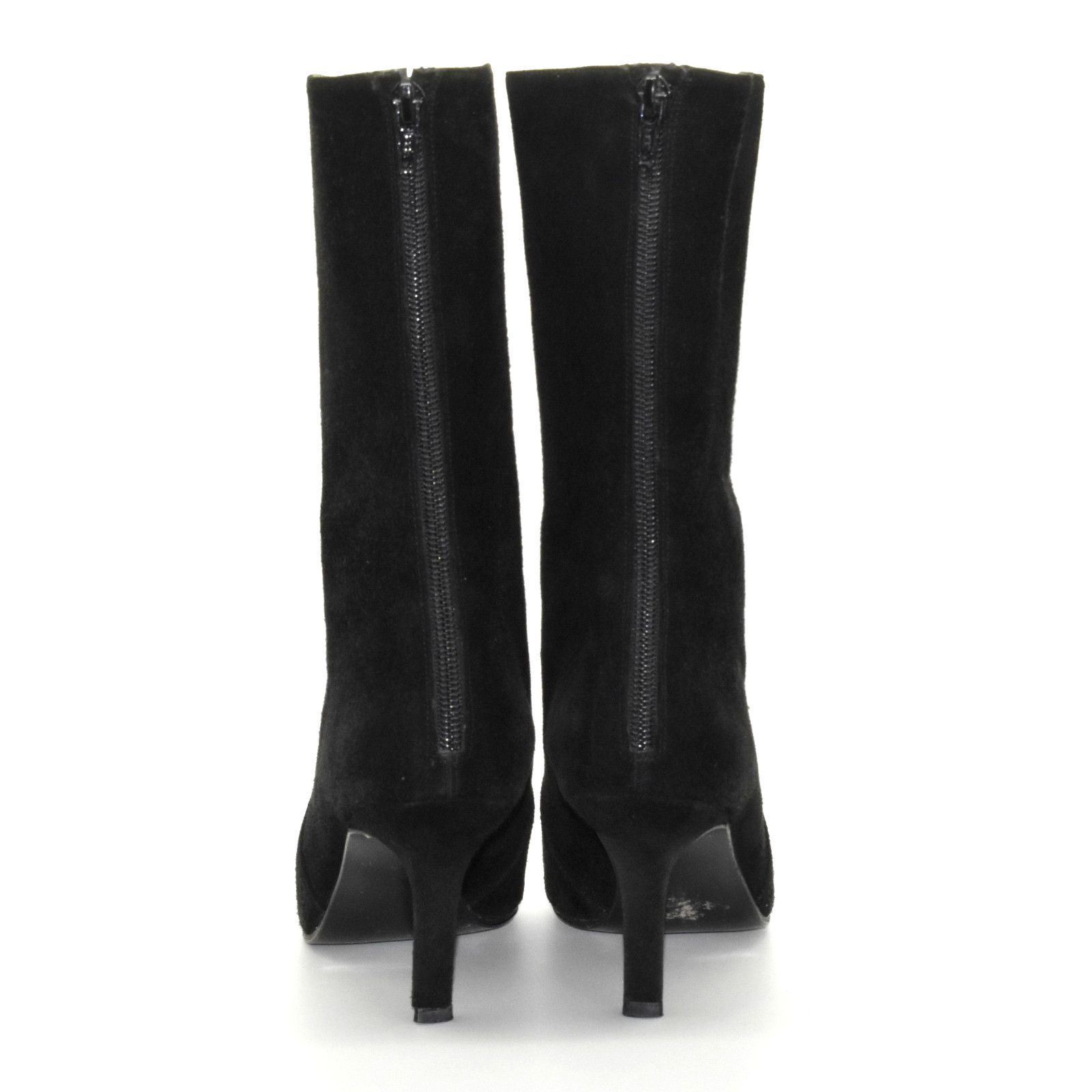 Stuart Weitzman STUART WEITZMAN Black Suede Back Zipper Mid Calf Boots Sz 6M Size US 6 / IT 36 - 6 Thumbnail