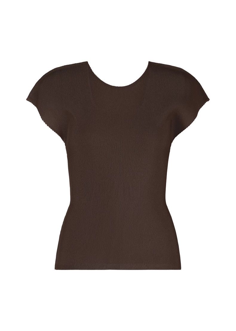 Issey Miyake Issey Miyake size:3 Brown pleated short-sleeved top Size XS / US 0-2 / IT 36-38 - 1 Thumbnail