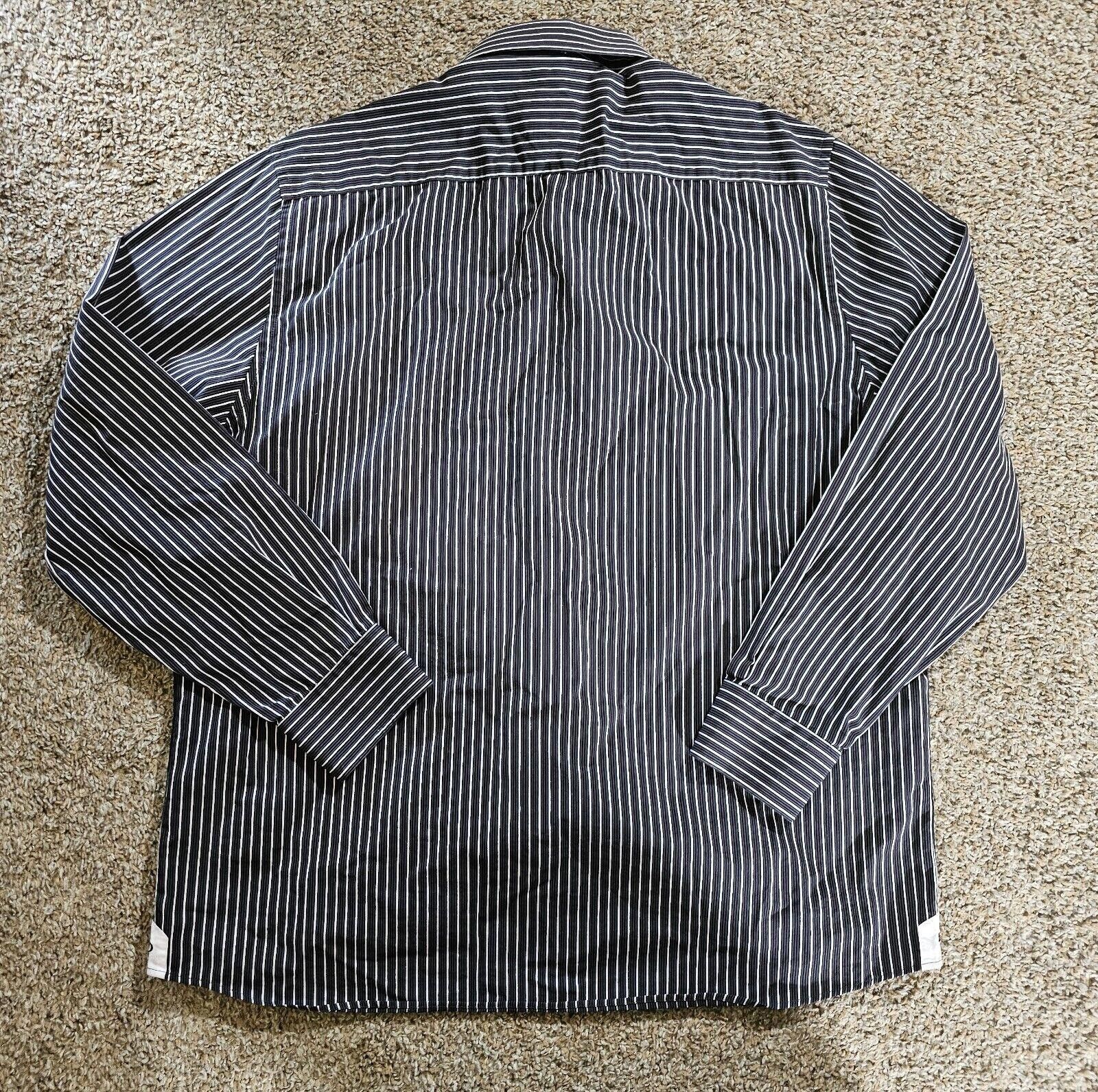 Other Brio Milano Contemporary 2XL 18.5/19 black stripe button-up Size US XXL / EU 58 / 5 - 9 Thumbnail