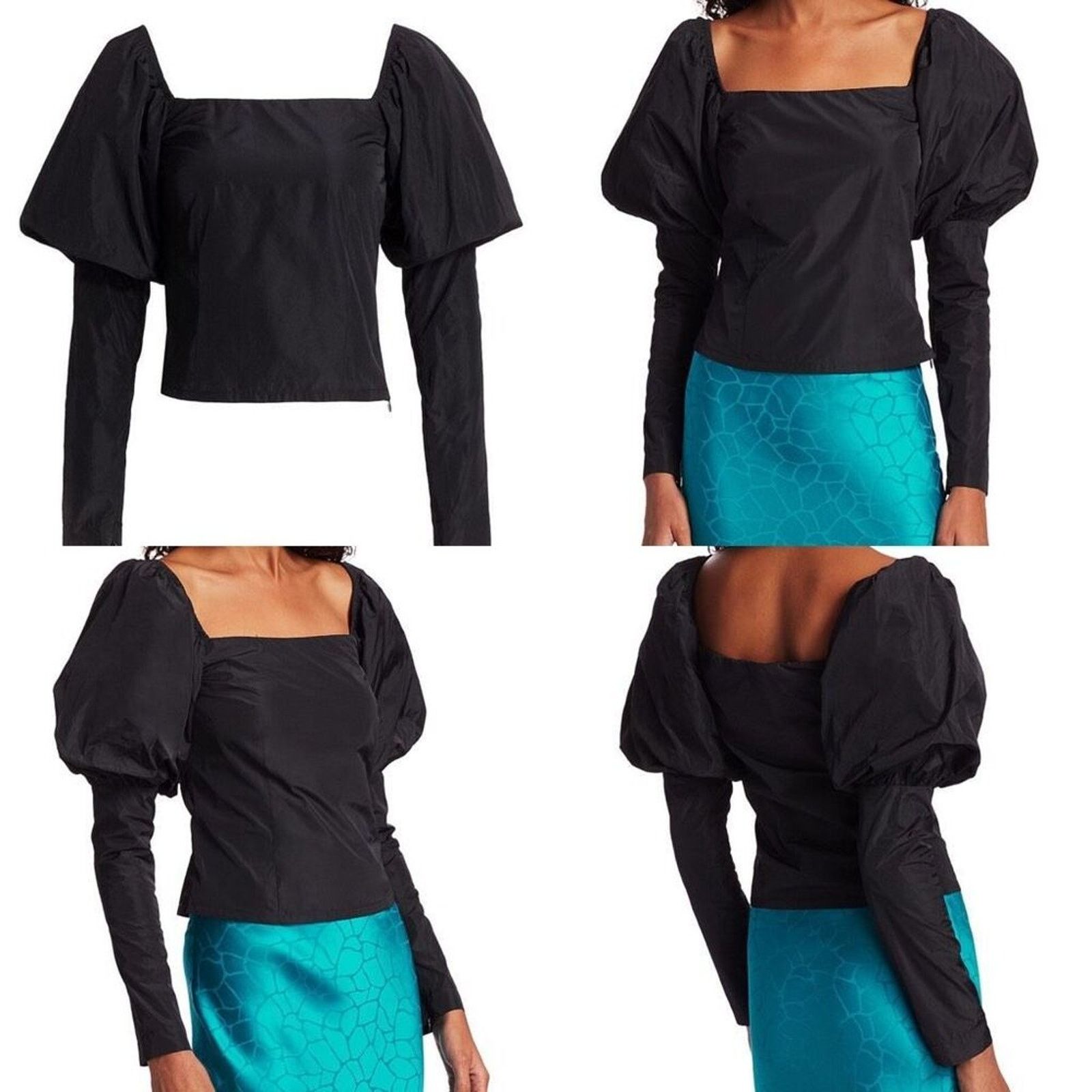 Other The Andamane Elsa puff sleeve taffeta black blouse | Sz XS Size XS / US 0-2 / IT 36-38 - 2 Thumbnail