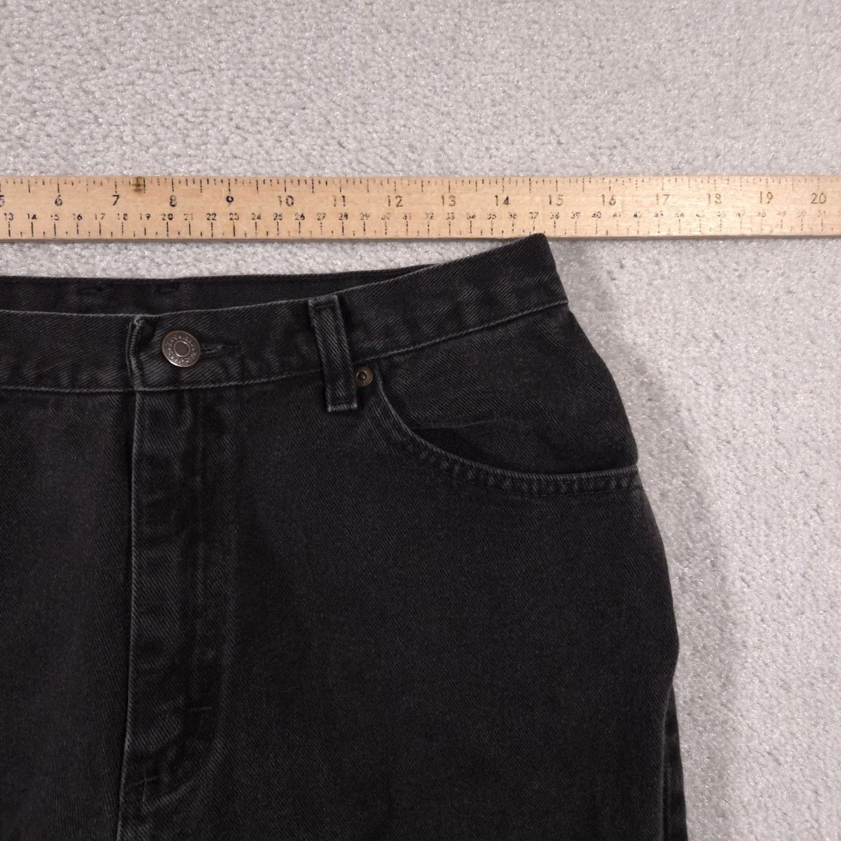 Lee VINTAGE? Lee Jeans Womens 12 Black Denim Tapered Leg High Rise 5-Pocket Zip Fly Lee Size 34" / US 12 / IT 48 - 7 Thumbnail