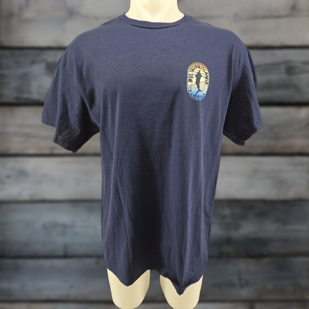 Delta ST GEORGE ISLAND FLORIDA SHORT SLEEVE T-SHIRT XL BLUE Unisex Adults Shirt Mens Womens Size US XL / EU 56 / 4 - 1 Thumbnail