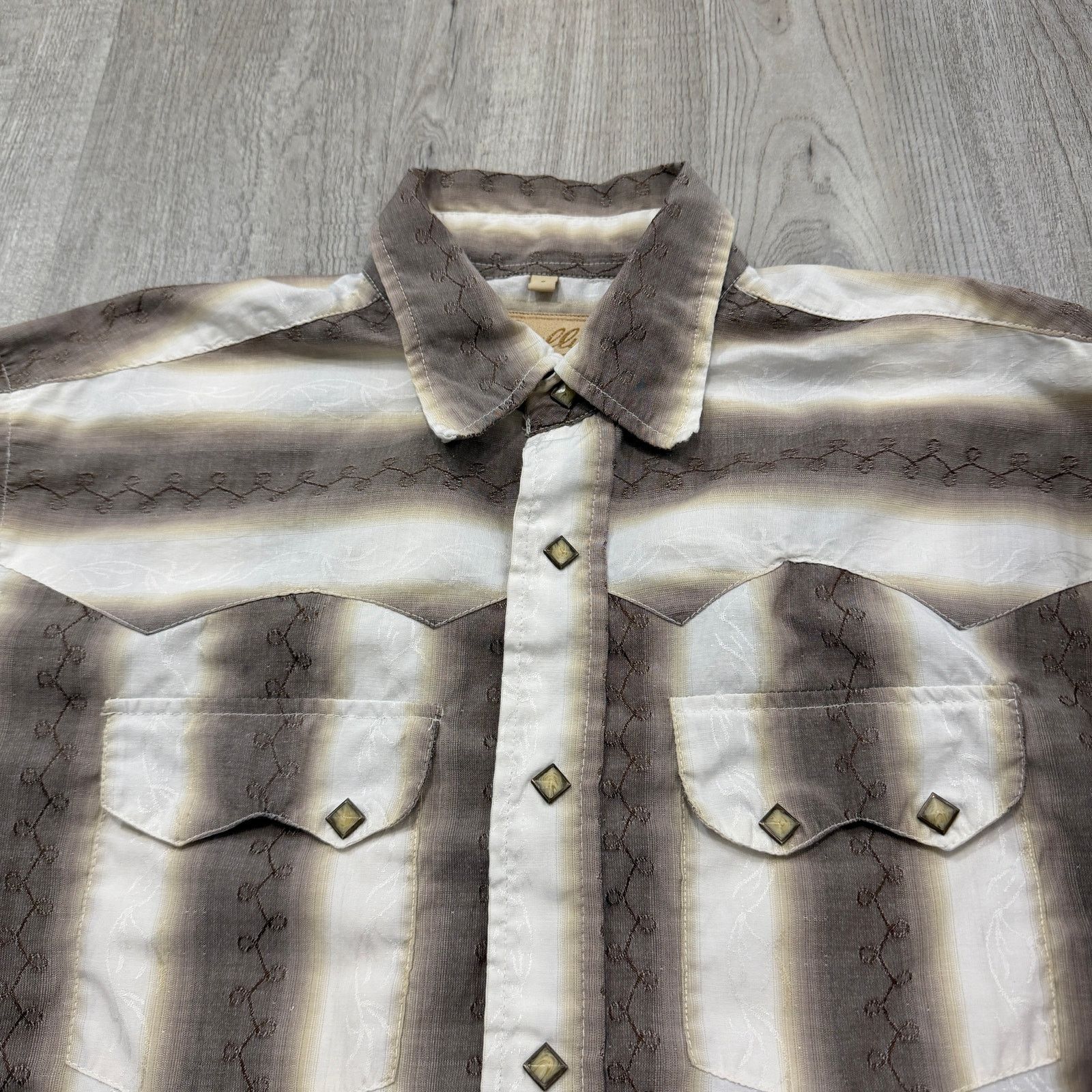 Scully Leather Vintage Scully Western Pearl Snap Shirt Mens Small Brown Size US S / EU 44-46 / 1 - 3 Thumbnail