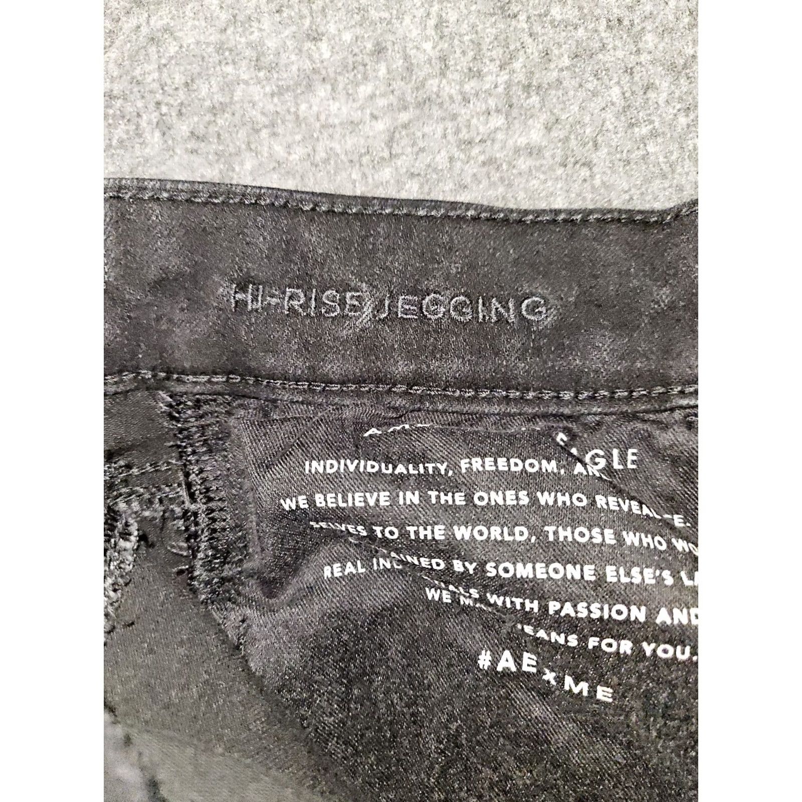 American Eagle Outfitters VINTAGE American Eagle Hi-Rise Jegging Women's 6 Black Mid Rise The Dream Jean Jegging 90s Grunge Distressed Pockets Stretch Womens Size 28" / US 6 / IT 42 - 3 Thumbnail
