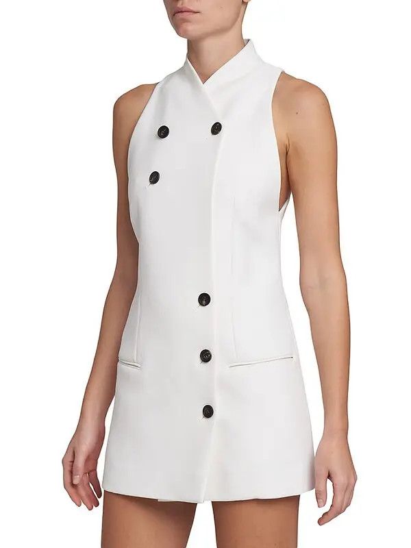 Salvatore Ferragamo o1s1rm0924 Mini Dress in White Size L / US 10 / IT 46 - 4 Thumbnail