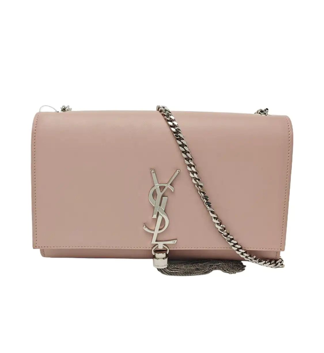 Saint Laurent Paris Saint Laurent Paris YSL KATE Medium pink cowhide leather fringe flap bag chain b Size ONE SIZE - 1 Thumbnail