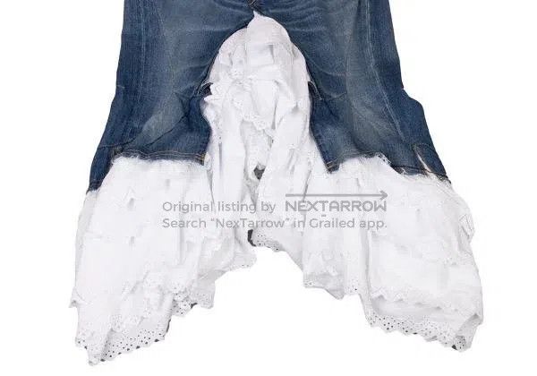 Junya Watanabe Junya Watanabe size S Denim lace patched skirt Size 23" - 4 Thumbnail