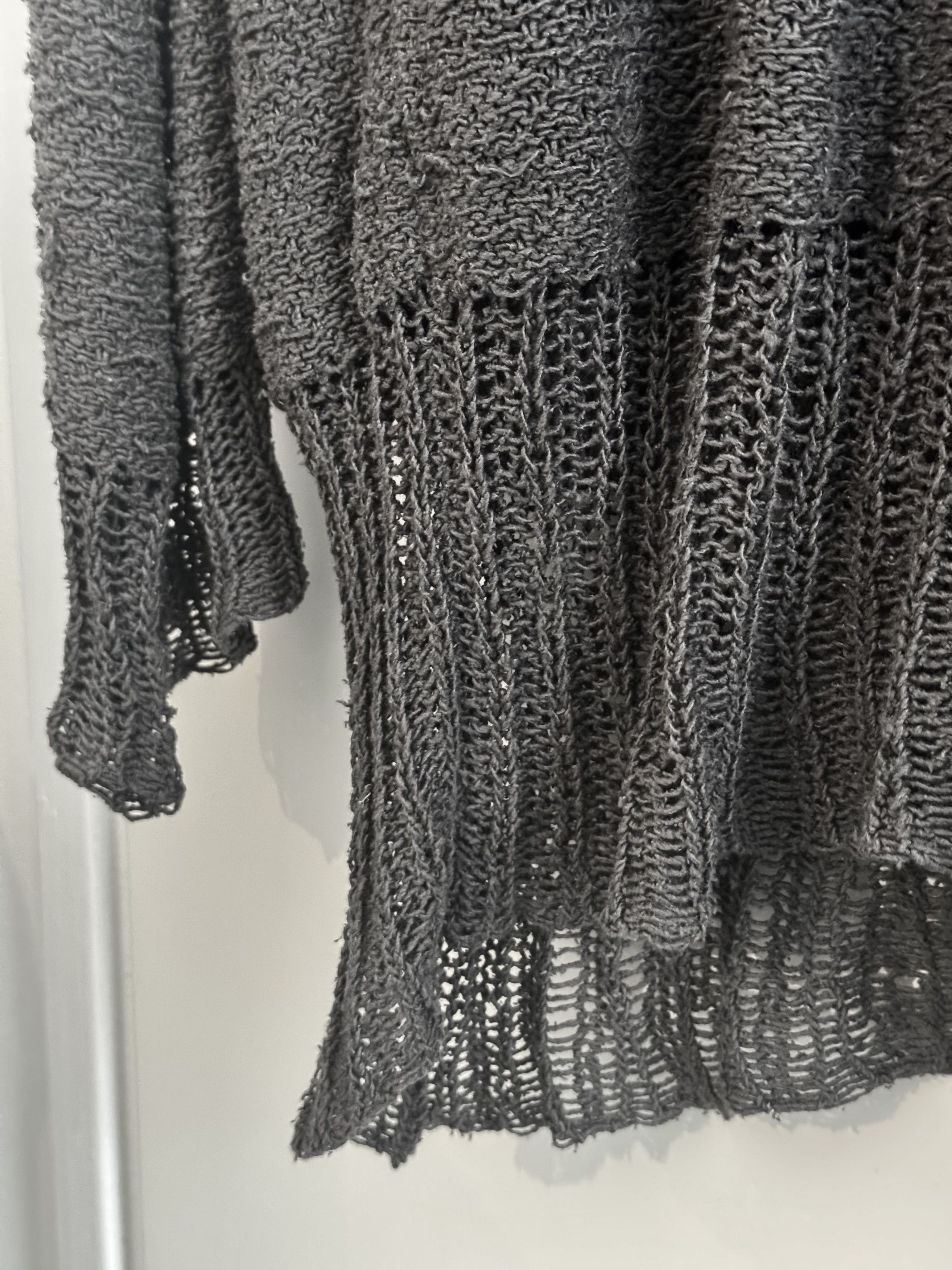 Cedric Jacquemyn HRAUN 100% Silk Loose Knit Sweater Gray, Cedric Jacquemyn Size US M / EU 48-50 / 2 - 8 Thumbnail
