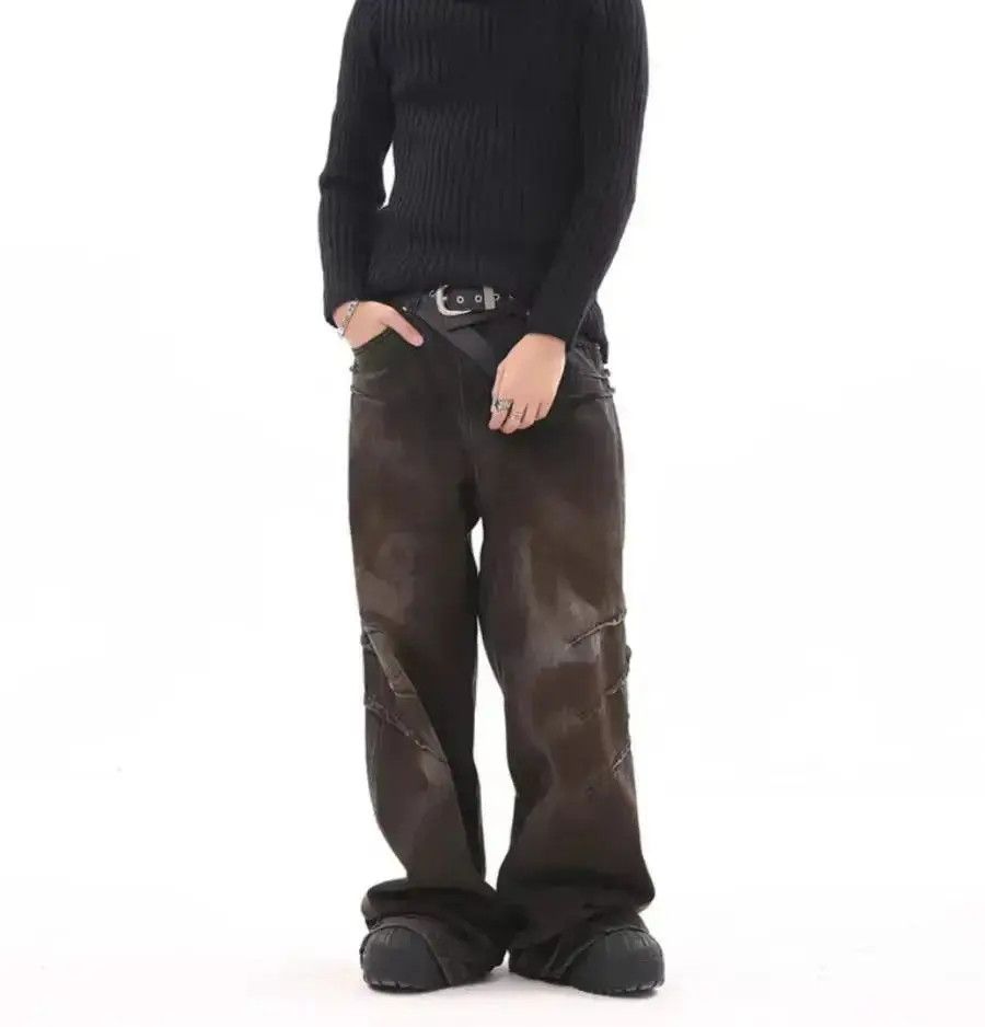 Japanese Brand High Street Scrap Style Used Baggy Jeans Size US 32 / EU 48 - 3 Thumbnail