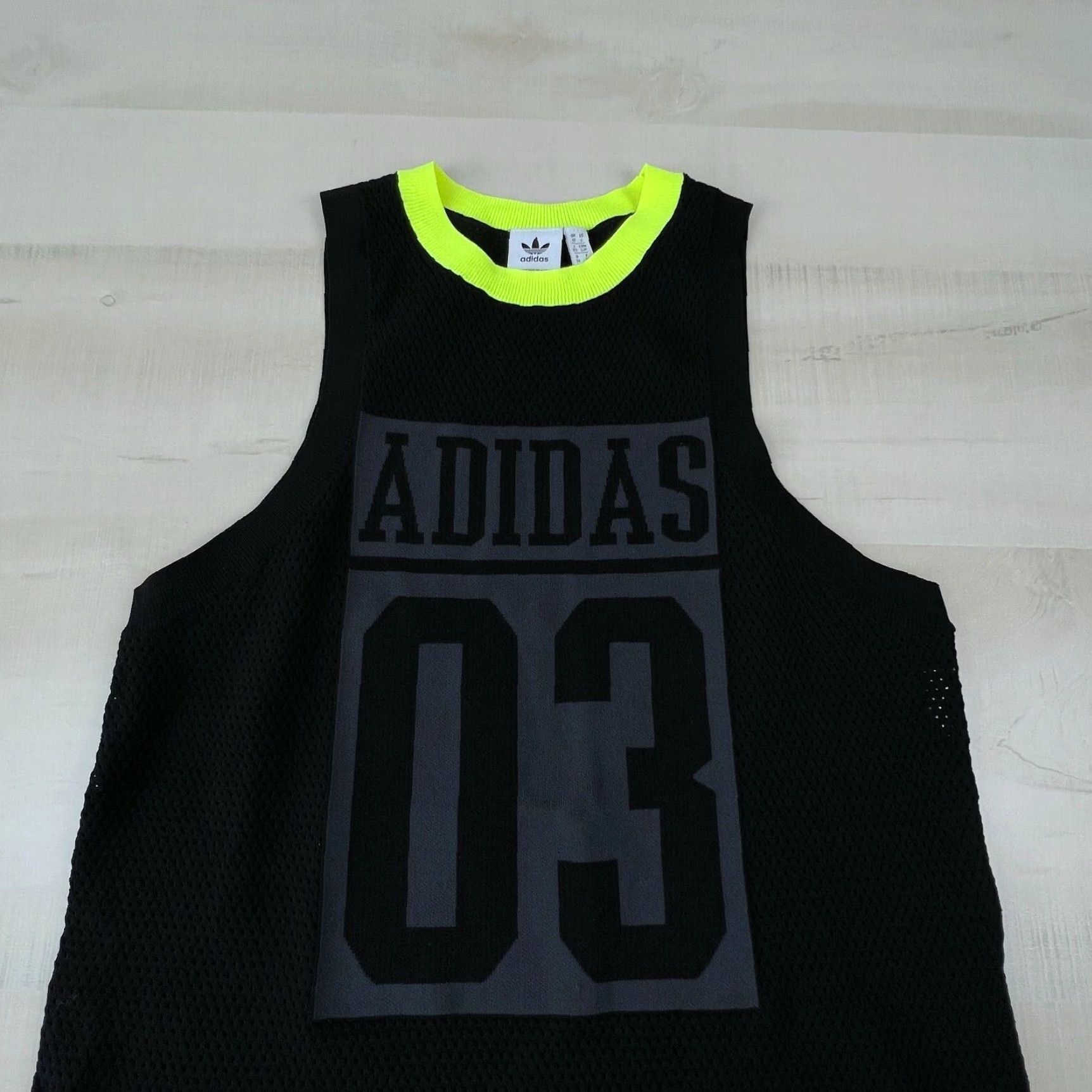 Adidas Adidas Mens Small Black Yellow Athletic Tank Top Sleeveless Mesh Size US S / EU 44-46 / 1 - 2 Thumbnail