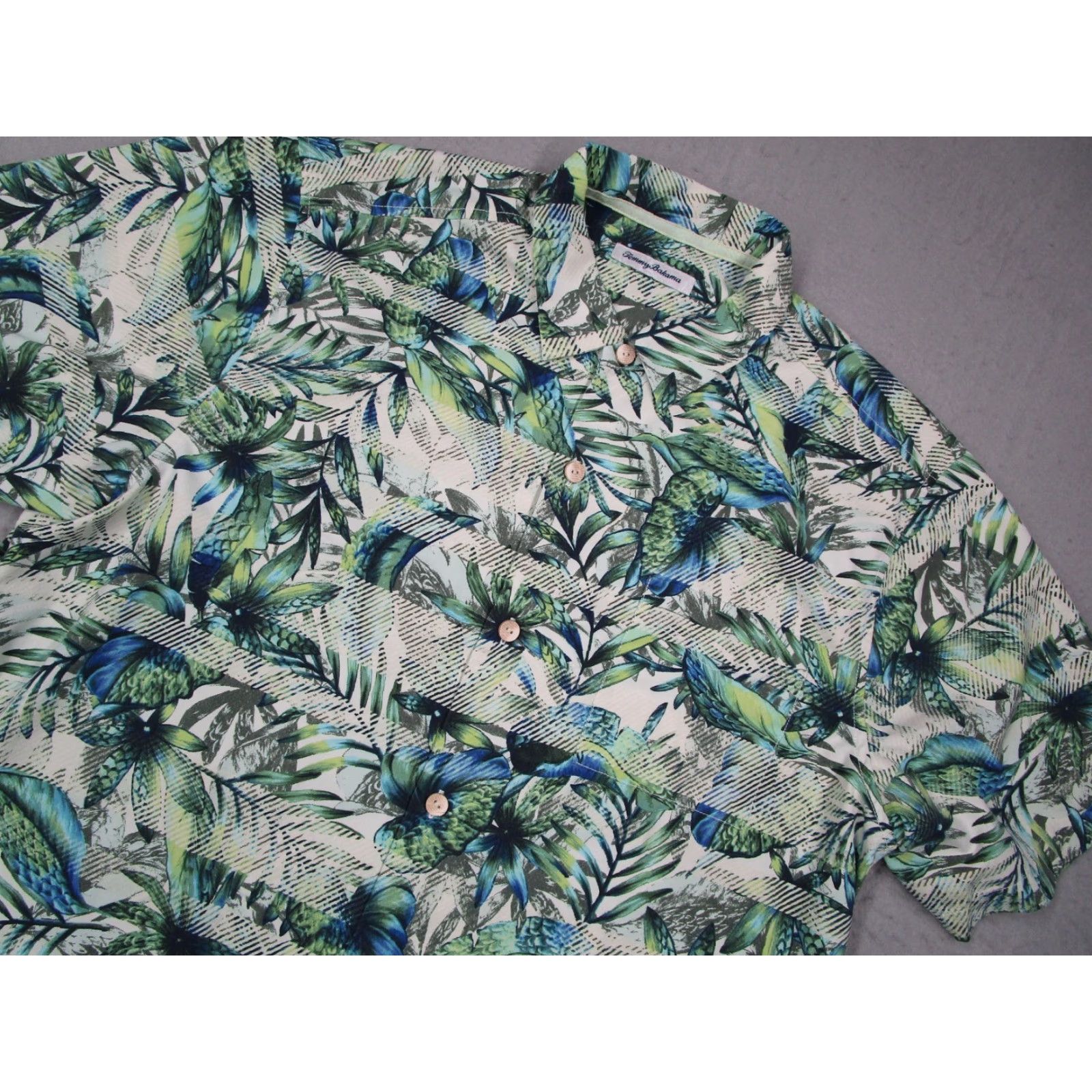 Tommy Bahama Tommy Bahama Shirt Mens XL Green Button Up Silk Coolmax Hawaiian Size US XL / EU 56 / 4 - 2 Thumbnail