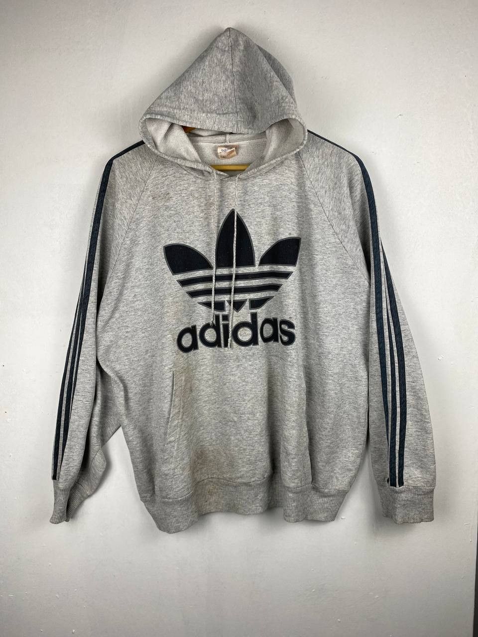 vintage adidas big logo hoody nice design made in canada