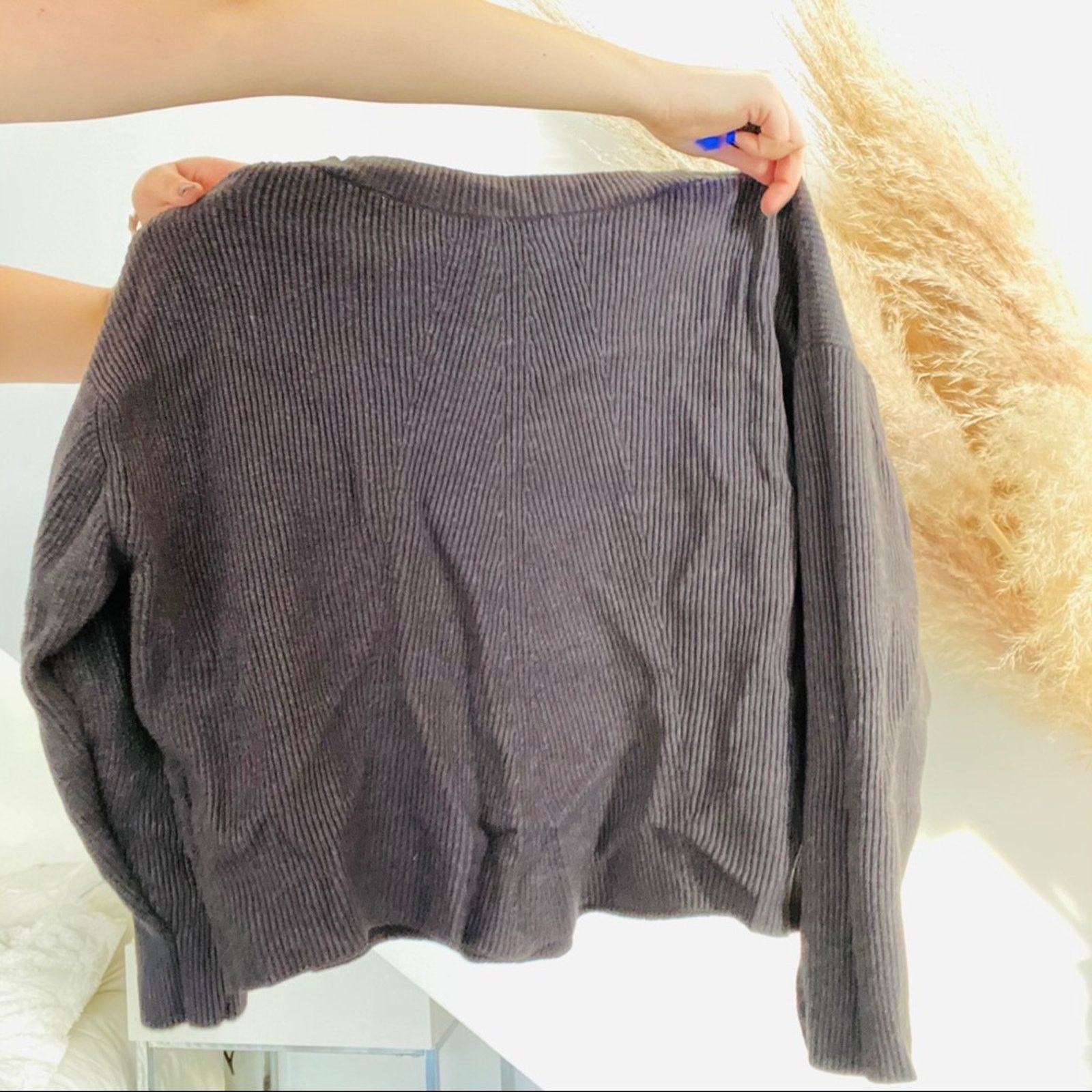 Zara ZARA Crew Neck Grey Pullover Chunky Knit Cozy Rib Sweater S Size S / US 4 / IT 40 - 5 Thumbnail