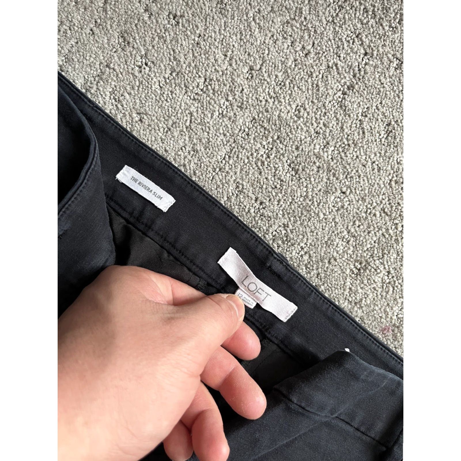 Ann Taylor Ladies Ann Taylor LOFT The Riviera Slim Pant Chino Pants Size 12 Black Size 34" / US 12 / IT 48 - 5 Thumbnail