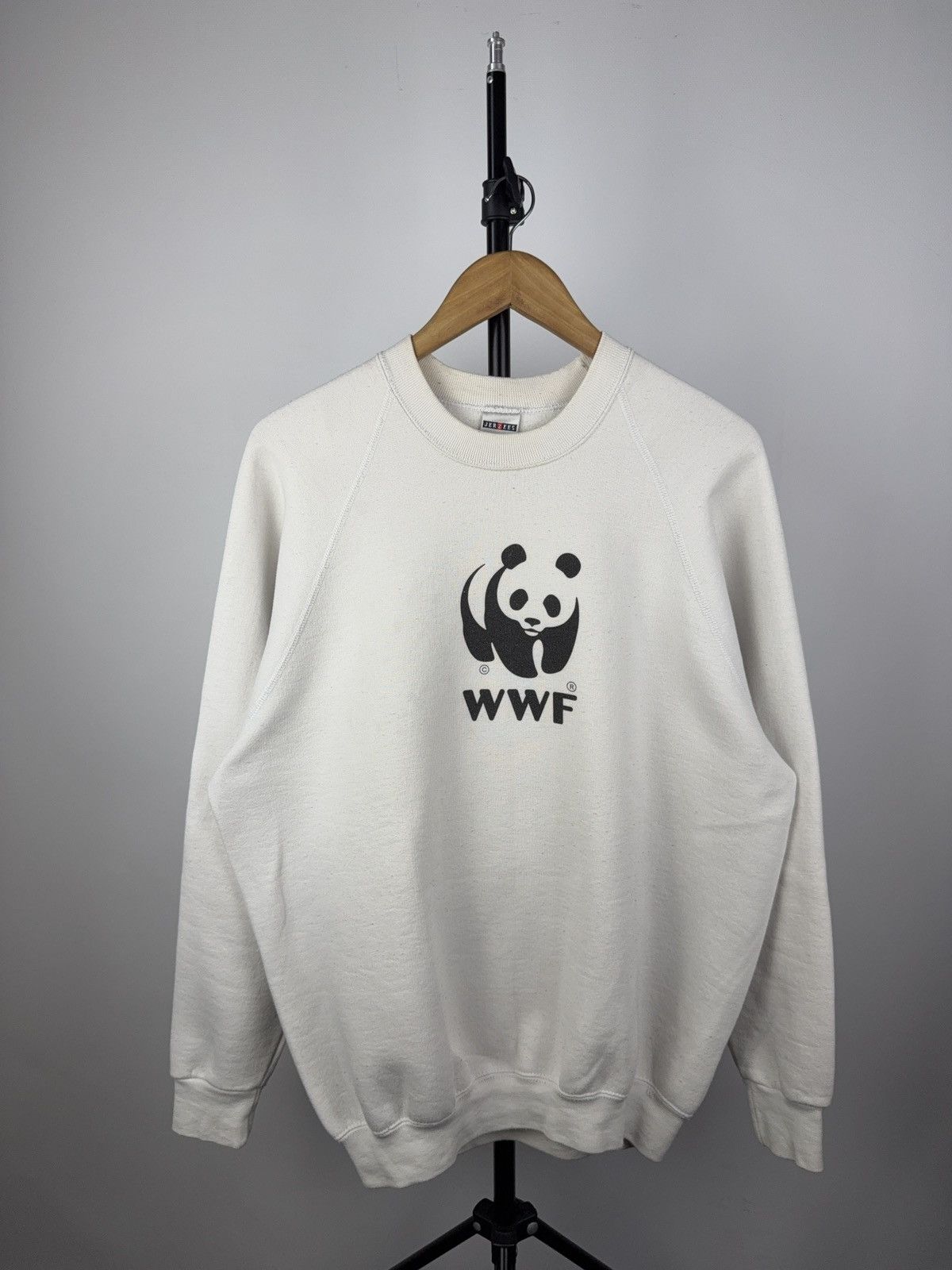 Jerzees × WWF Vintage 90s WWF Sweatshirt Jerzees Panda Logo Crewneck USA Size US L / EU 52-54 / 3 - 1 Thumbnail