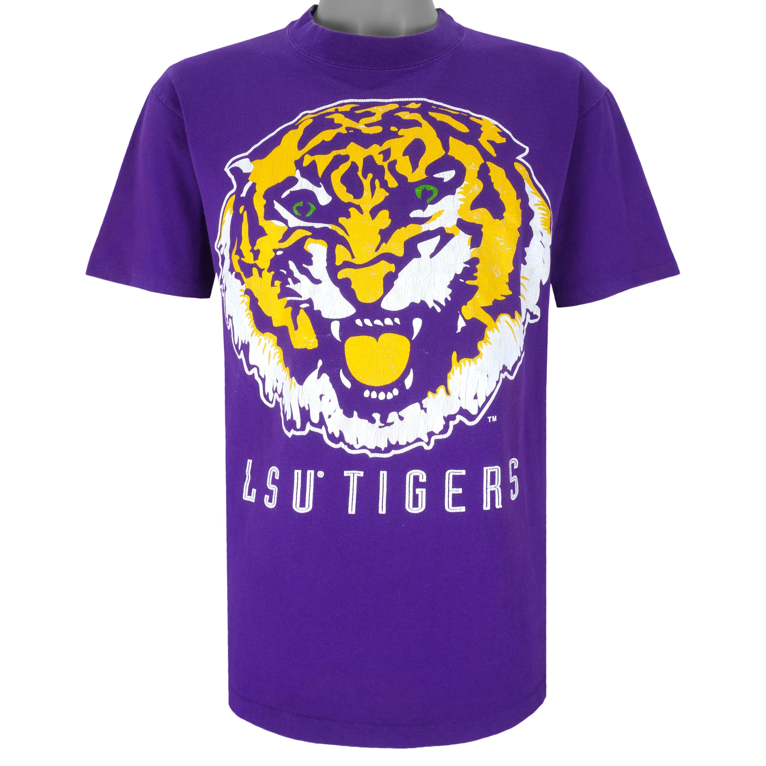 NCAA (Bike) - LSU Tigers Big Logo Sigle Stitch T-Shirt 1990s Size US L / EU 52-54 / 3 - 1 Thumbnail