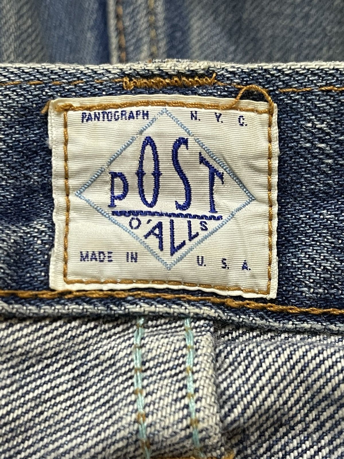 Post Overalls Vintage 80s Made In Usa Post O’Alls Selvedge Mud Wash Loose Size US 34 / EU 50 - 11 Thumbnail