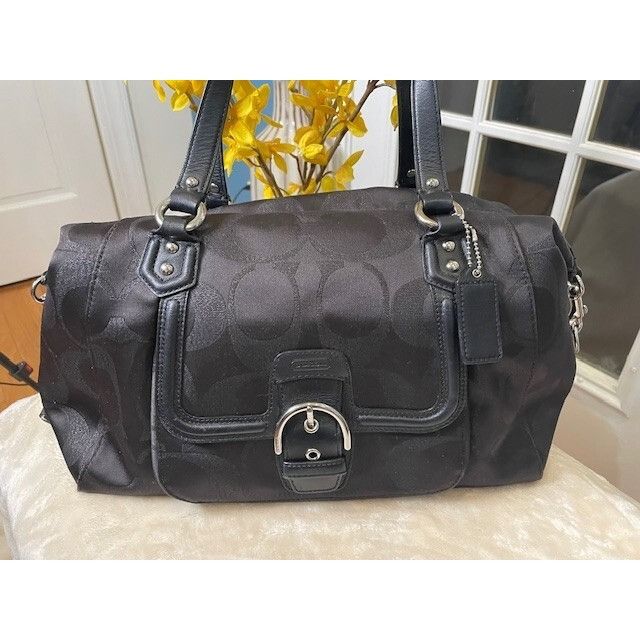 Coach Authentic Coach Leather Trim Black Campbell signature satche Size ONE SIZE - 1 Thumbnail