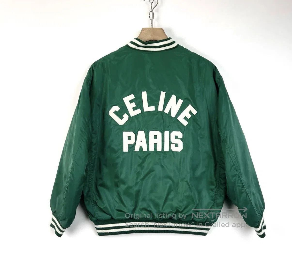 Celine Green Varsity Style Bomber Jacket. Size US S / EU 44-46 / 1 - 2 Thumbnail