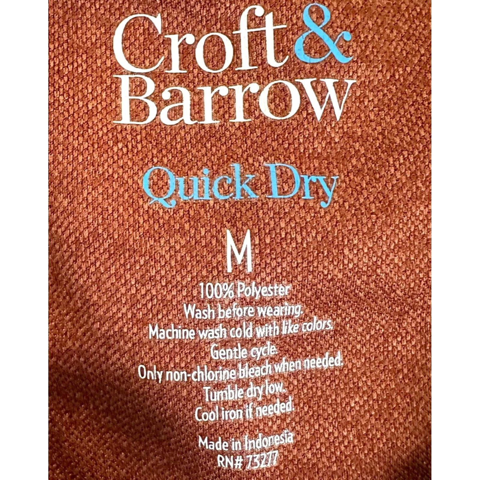 Croft & Barrow Croft Barrow Quick Dry Mens Medium Brown Golf Polo - Outdoor Activewear Shirt Size US M / EU 48-50 / 2 - 4 Thumbnail