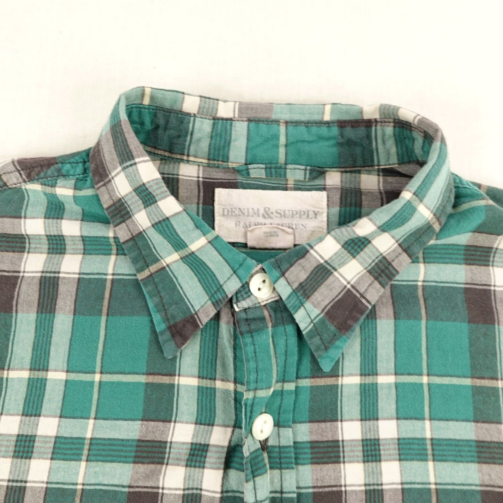 Ralph Lauren VINTAGE Ralph Lauren Shirt Mens Large Green Plaid Button-Up Long Sleeve Casual Outdoor Size US L / EU 52-54 / 3 - 2 Thumbnail