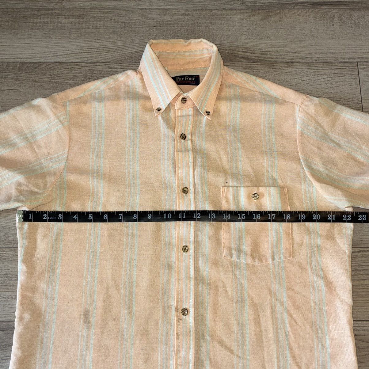 Other 70s/80s Par Four Sportswear orange striped button up shirt Size US L / EU 52-54 / 3 - 5 Thumbnail