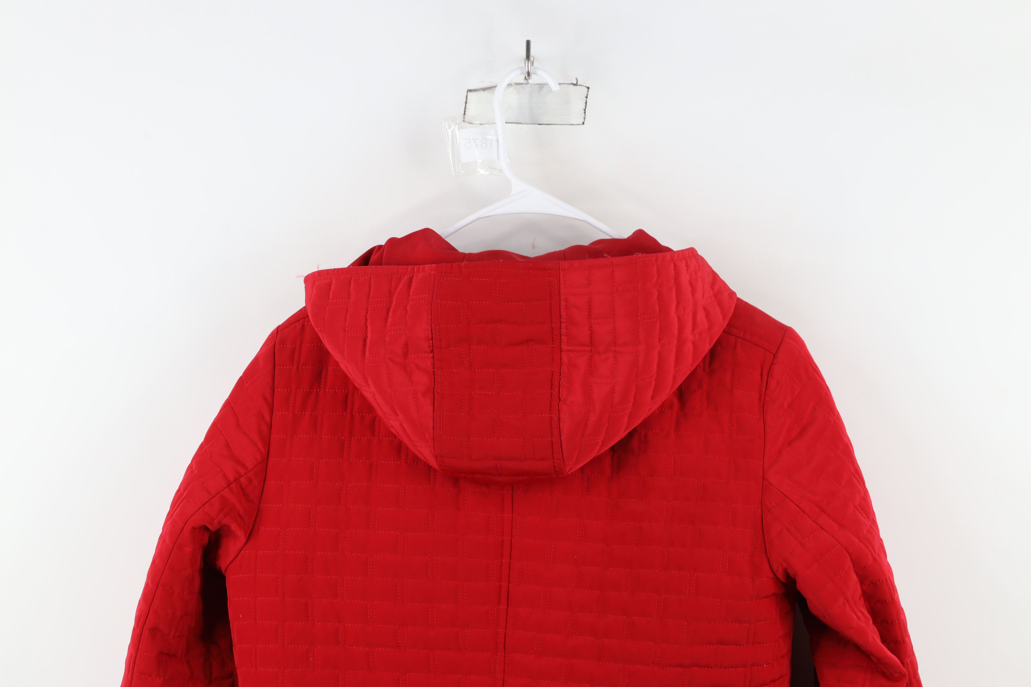 Esprit × Vintage Vintage 90s Y2K Esprit Quilted Hooded Jacket Coat Red Size L / US 10 / IT 46 - 13 Thumbnail
