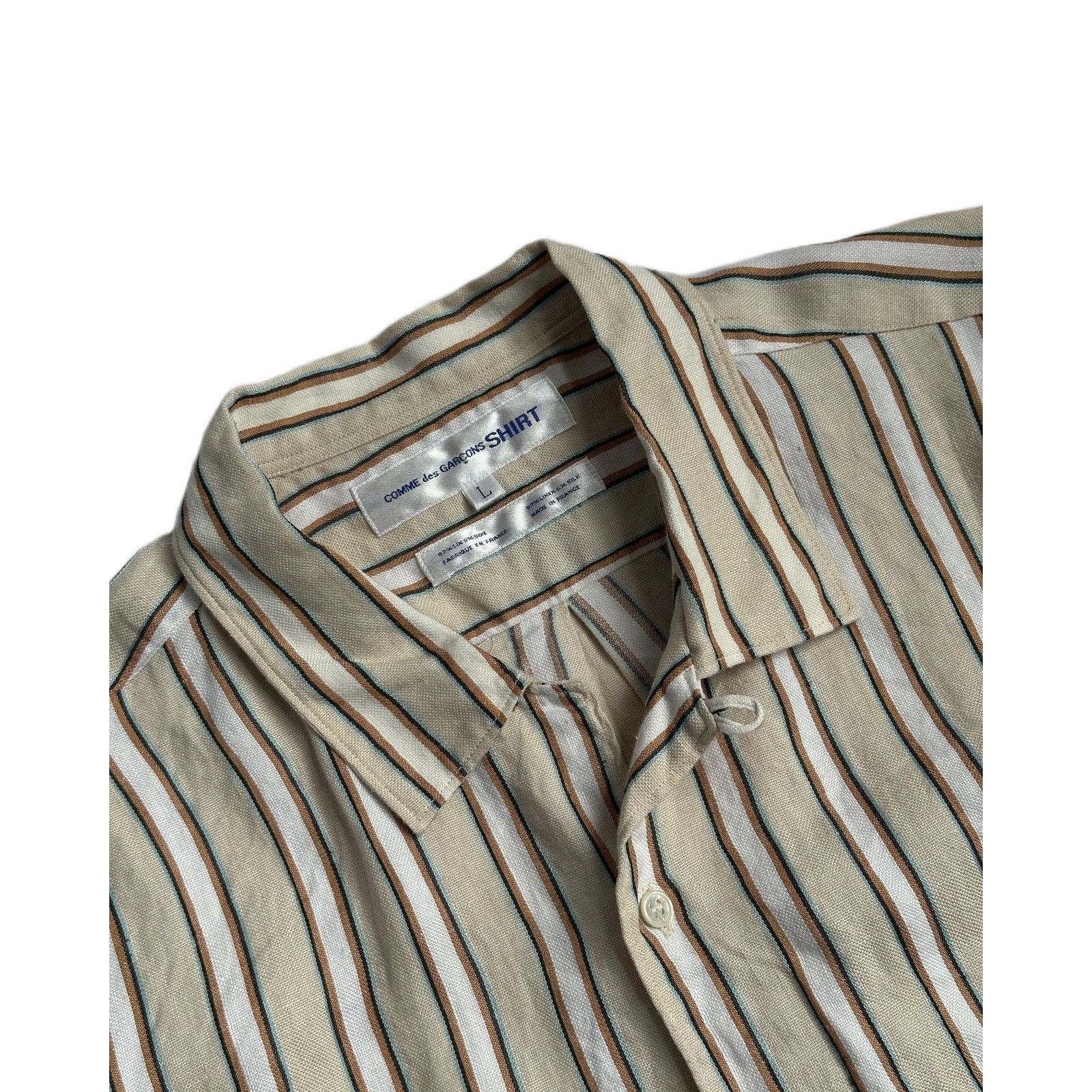 Comme des Garcons Comme des Garcons SHIRT Linen Multi Media SS Button Up Shirt Size US XL / EU 56 / 4 - 2 Thumbnail