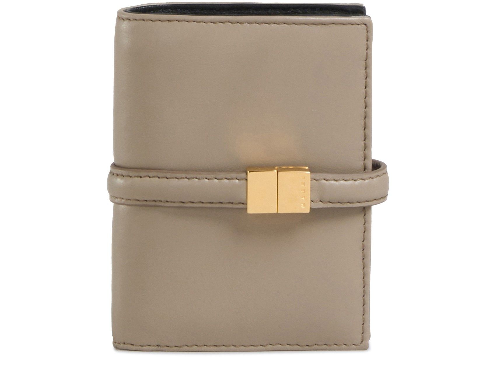 image of Marni O1W1Db10524 Size-Os Leather Bifold Wallet In Cork, Women's