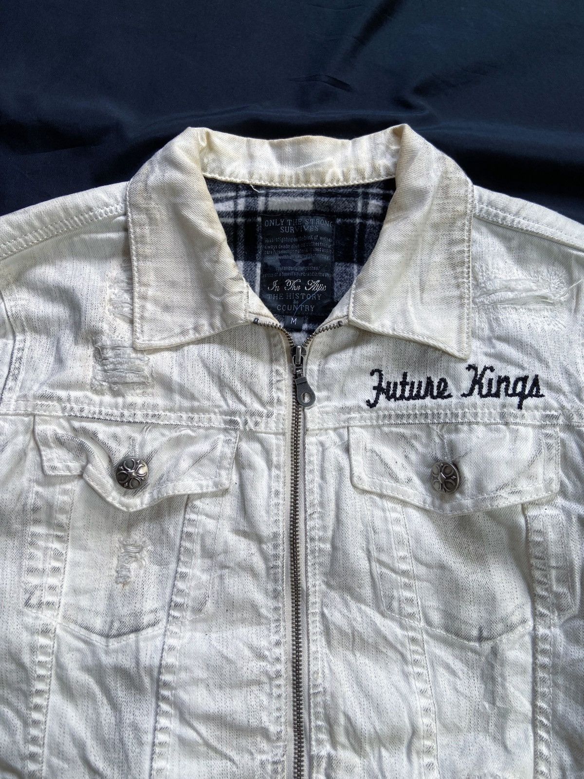 In The Attic IN THE ATTIC PUNK DISTRESSED DENIM JACKET Size US M / EU 48-50 / 2 - 6 Thumbnail