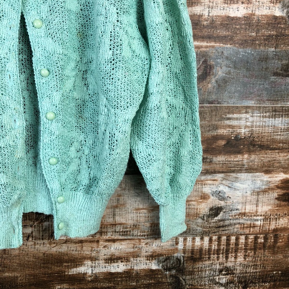 Homespun Knitwear × Japanese Brand Framboise Green Cardigan Knitwear #A963 Size S / US 4 / IT 40 - 8 Thumbnail
