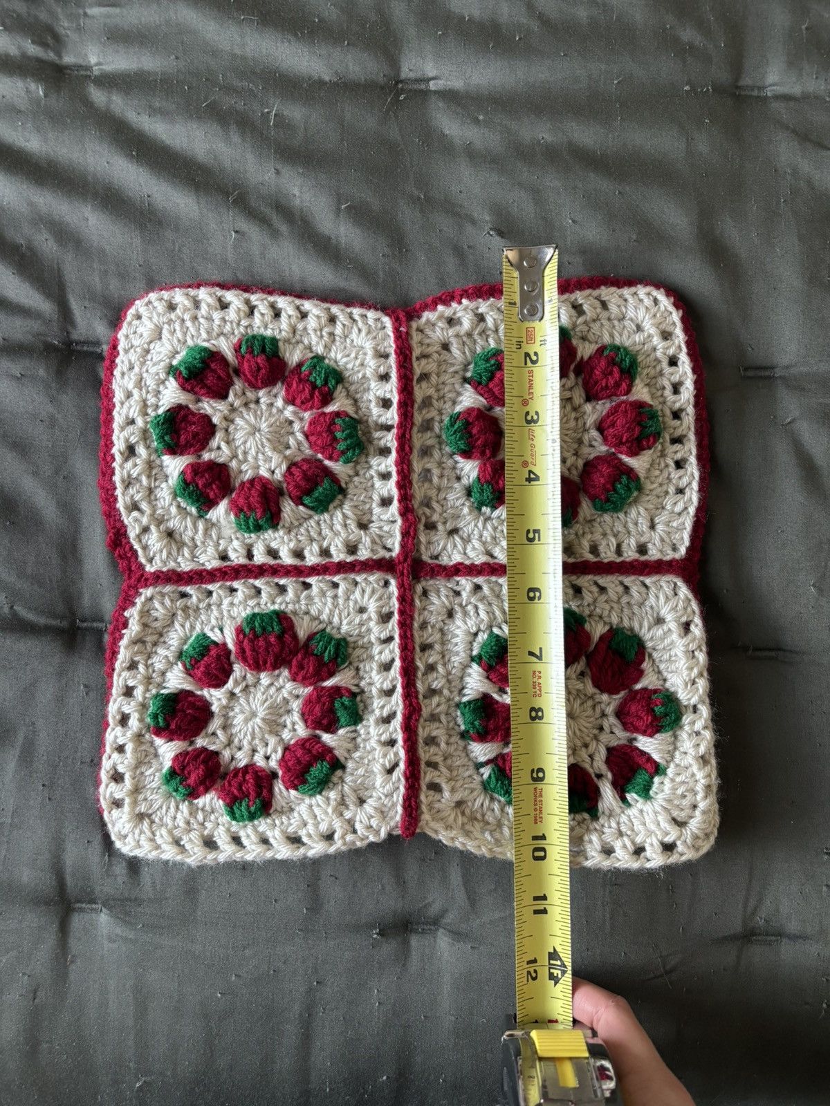 Handmade Crochet Strawberry Hat Size ONE SIZE - 5 Thumbnail