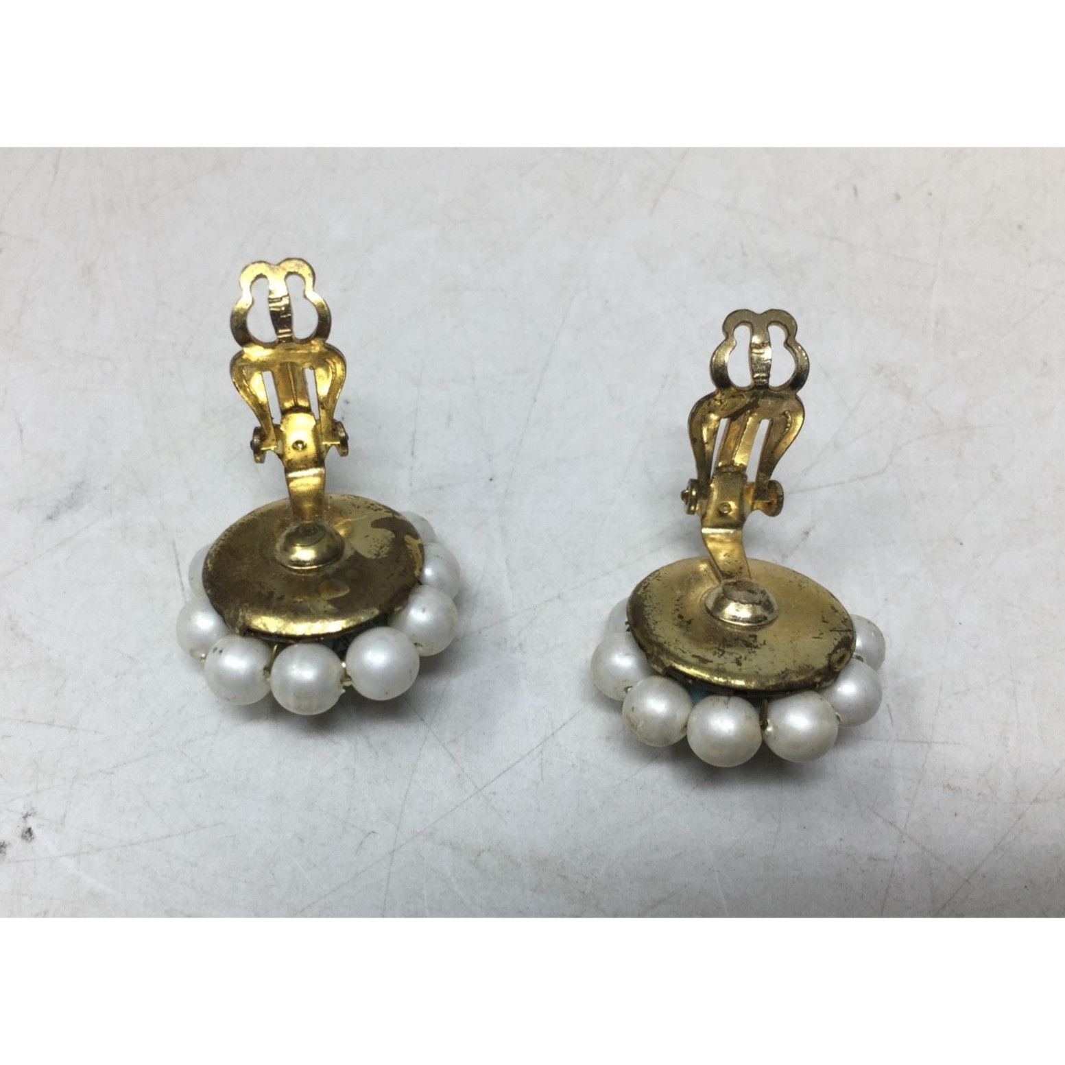 Other Vintage Women's White, Blue and Gold Tone Beaded Flower Shap Size ONE SIZE - 4 Thumbnail