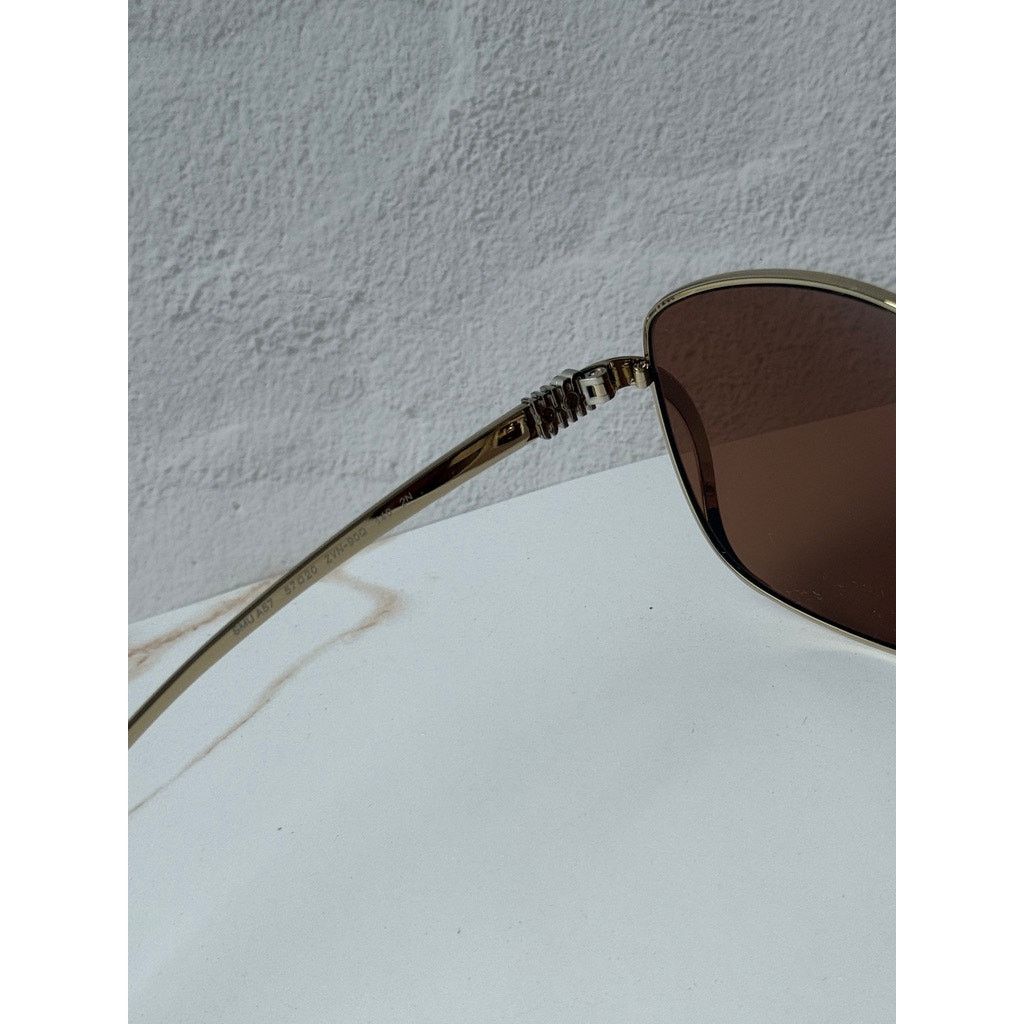 Miu Miu NEW Miu Miu MU A57S Oversized Sunglasses in Gold Brown $637 Size ONE SIZE - 7 Thumbnail
