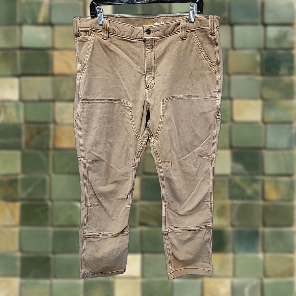 Carhartt Carhartt Pants Mens 38x30 Relaxed Fit Brown 5-Pocket Double Knee Workwear Casual Pants Size US 38 / EU 54 - 1 Thumbnail