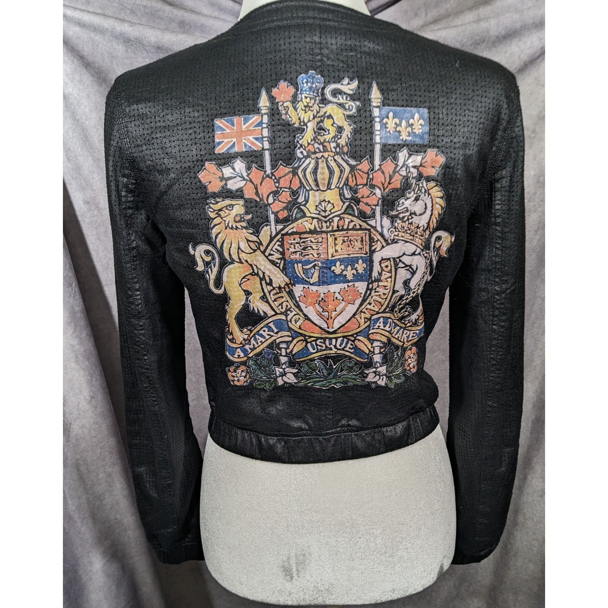 Other DGVI Black Casual Jacket With Printed Royal Crest Accents Si Size S / US 4 / IT 40 - 8 Thumbnail